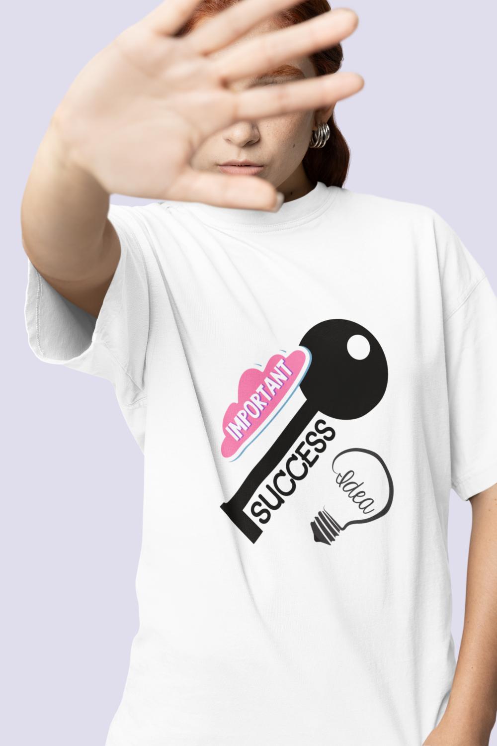 Women's Key to Success Oversized T shirt Baby Blue by ZealforTee