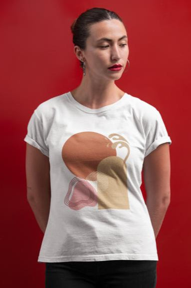 Women's Minimal Design Art T-shirt Light Pink by ZealforTee