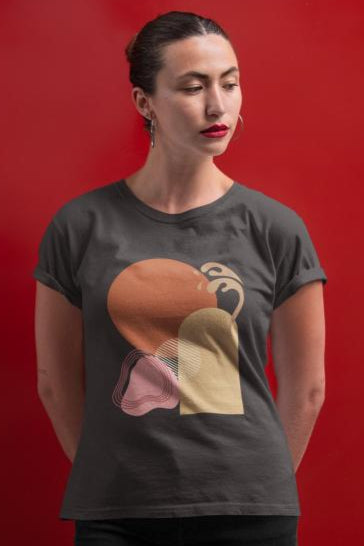 Women's Minimal Design Art T-shirt Light Pink by ZealforTee