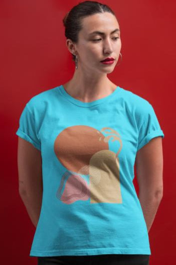 Women's Minimal Design Art T-shirt Light Pink by ZealforTee