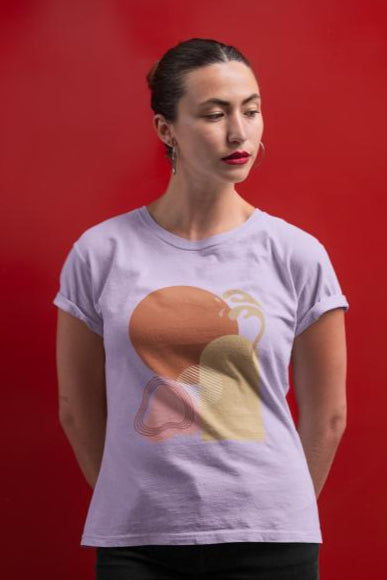 Women's Minimal Design Art T-shirt Light Pink by ZealforTee