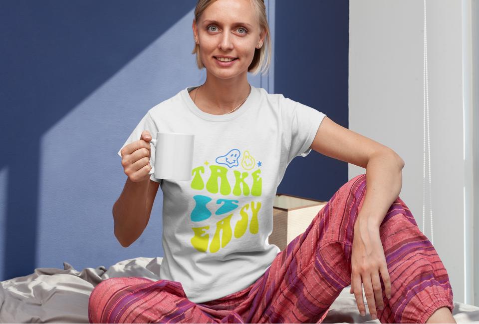 Women's Take It Easy T-shirt White by ZealforTee