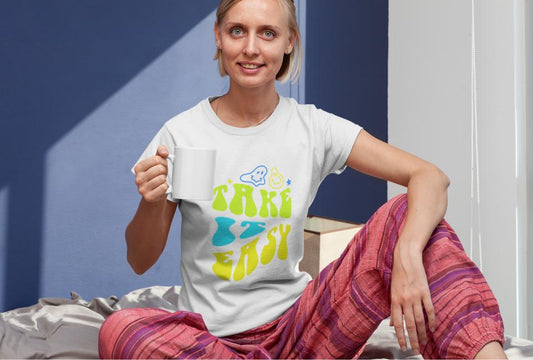 Women's Take It Easy T-shirt White by ZealforTee