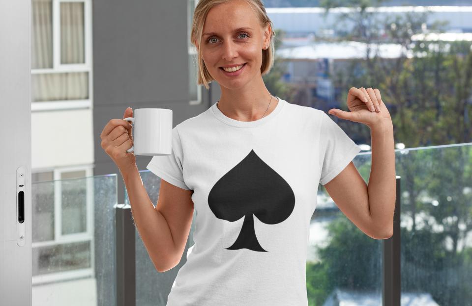 Women's Spade T-shirt White by ZealforTee