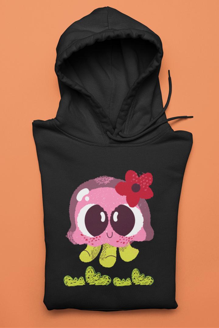 Women's Octopus Hoodie Sweatshirt Light Baby Pink by ZealforTee