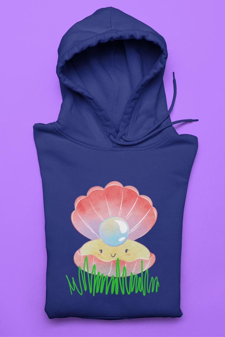 Women's Ivory Pearl Hoodie Sweatshirt Black by ZealforTee