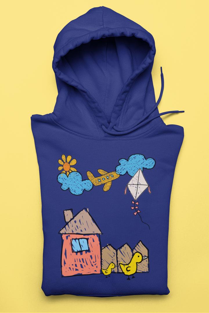 Women's Scenery Hoodie Sweatshirt Royal Blue by ZealforTee