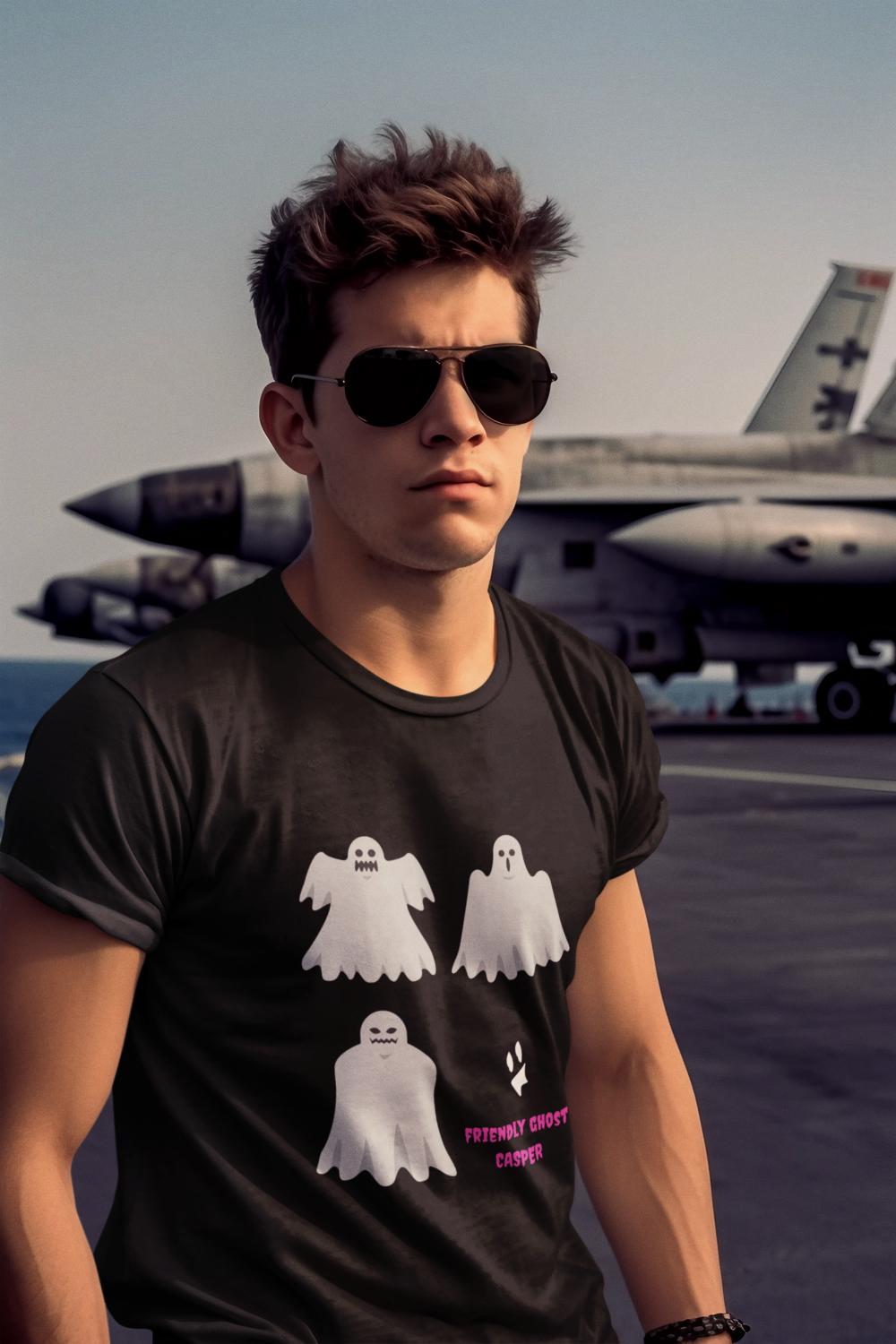 Men's Friendly Ghost Casper T-shirt Black by ZealforTee