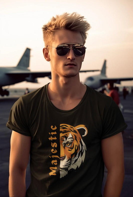 Men's Majestic Lion T-shirt Black by ZealforTee