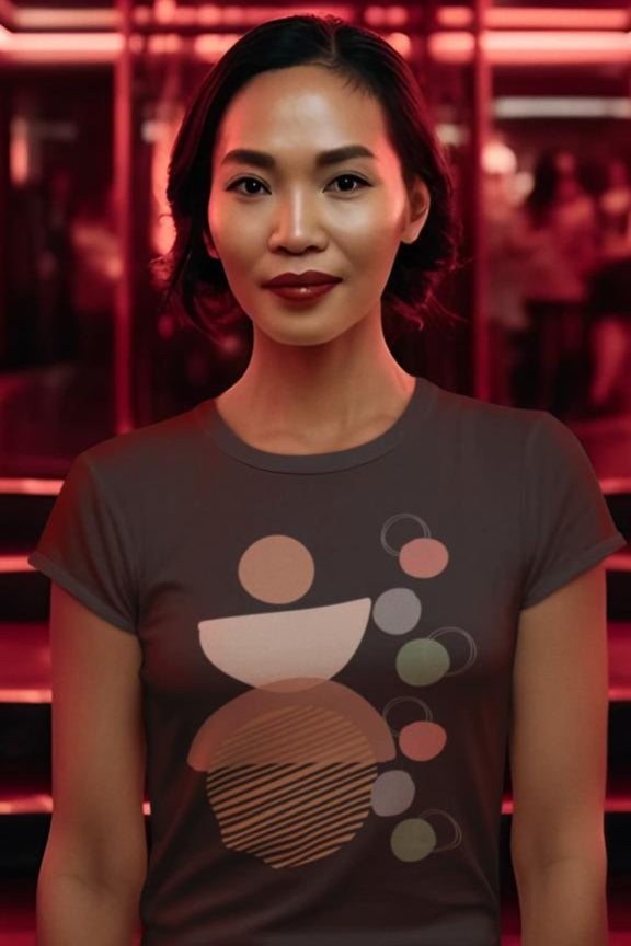 Women's Circle Arty T-shirt Liril Green by ZealforTee