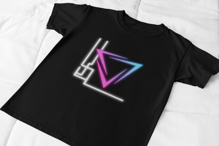Men's Pink Triangle T-shirt Black by ZealforTee