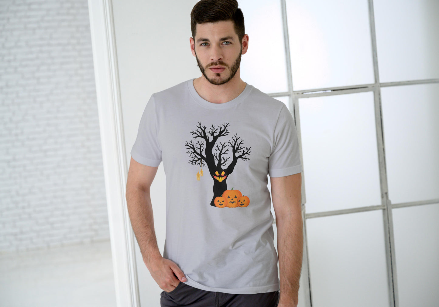 Men's Round Neck T-shirt Grey Melange by ZealforTee