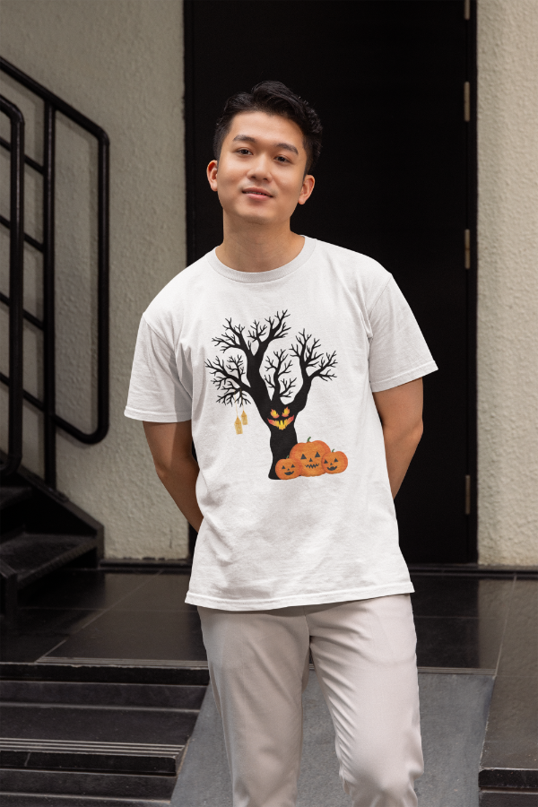 Men's Round Neck T-shirt White by ZealforTee