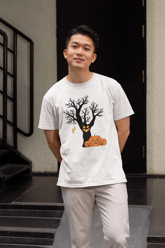 Men's Round Neck T-shirt White by ZealforTee