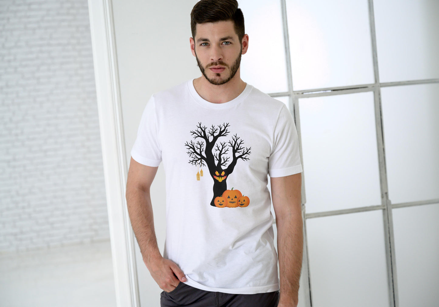 Men's Round Neck T-shirt White by ZealforTee