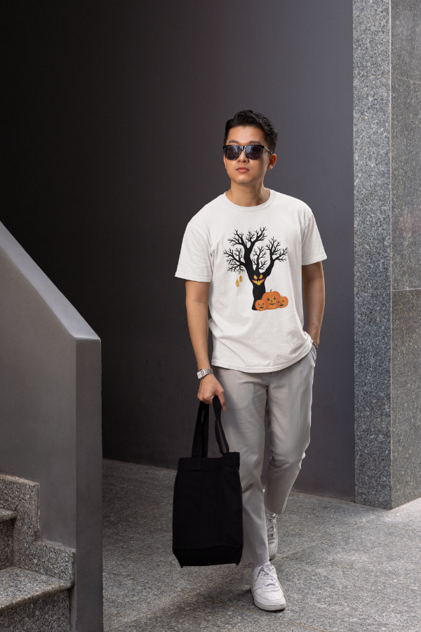 Men's Round Neck T-shirt White by ZealforTee