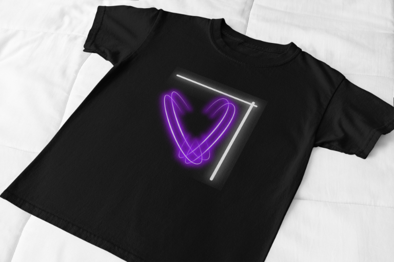 Men's Glow Purple Rings T-shirt Black by ZealforTee
