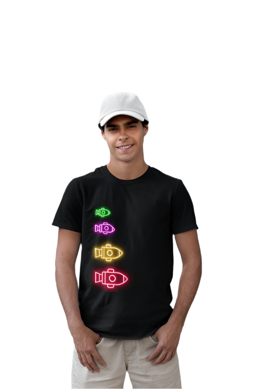 Men's Rocket T-shirt Black by ZealforTee