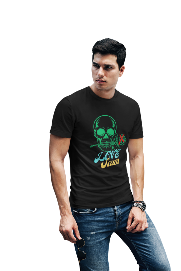 Men's Love Scam Skull T-shirt White by ZealforTee
