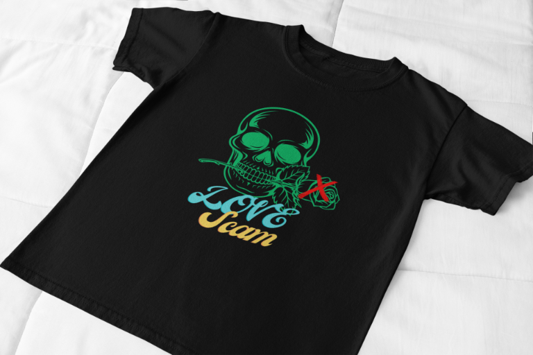 Men's Love Scam Skull T-shirt Black by ZealforTee