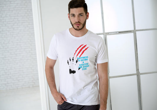 Men's Scratch Every Itch Skull T-shirt White by ZealforTee