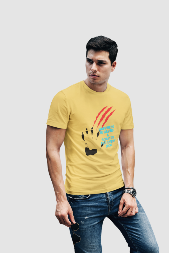 Men's Scratch Every Itch Skull T-shirt Yellow by ZealforTee