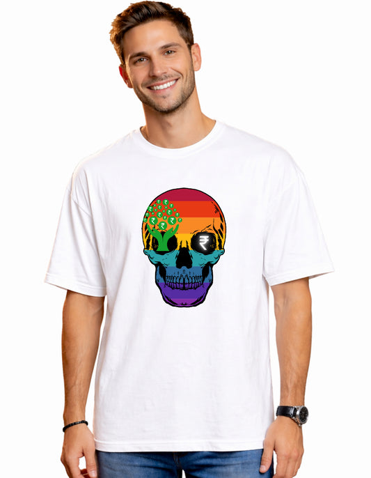 Men Rich Vibes Only Oversized T-shirt Front By ZealforTee