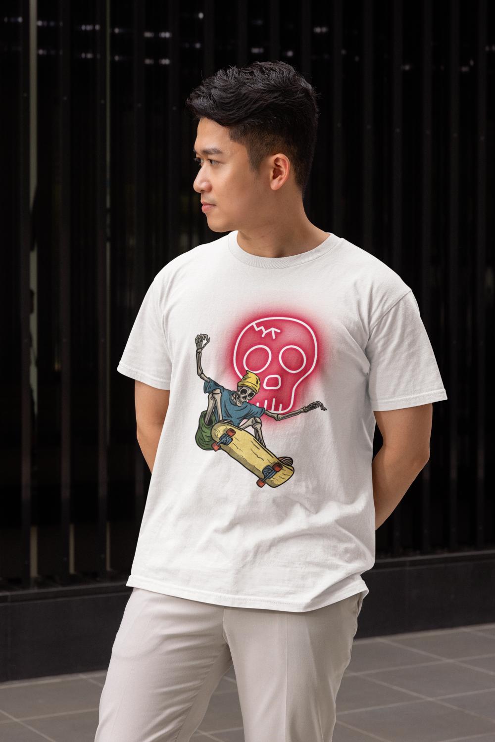 Men's Ghost on Skates Classic T-shirt White by ZealforTee