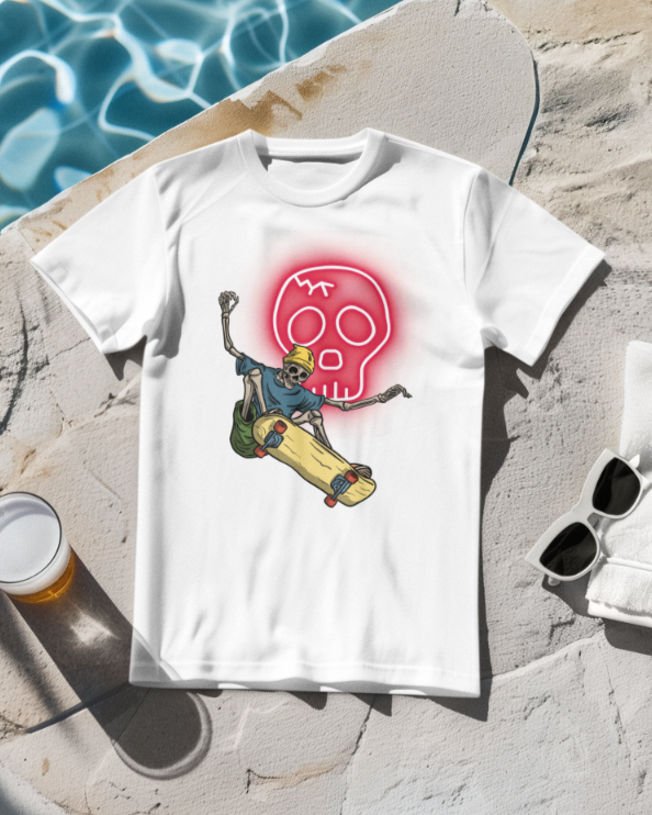 Men's Ghost on Skates Classic T-shirt White by ZealforTee