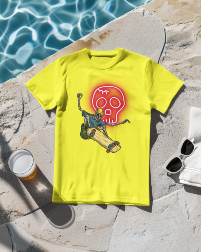 Men's Ghost on Skates Classic T-shirt Yellow by ZealforTee