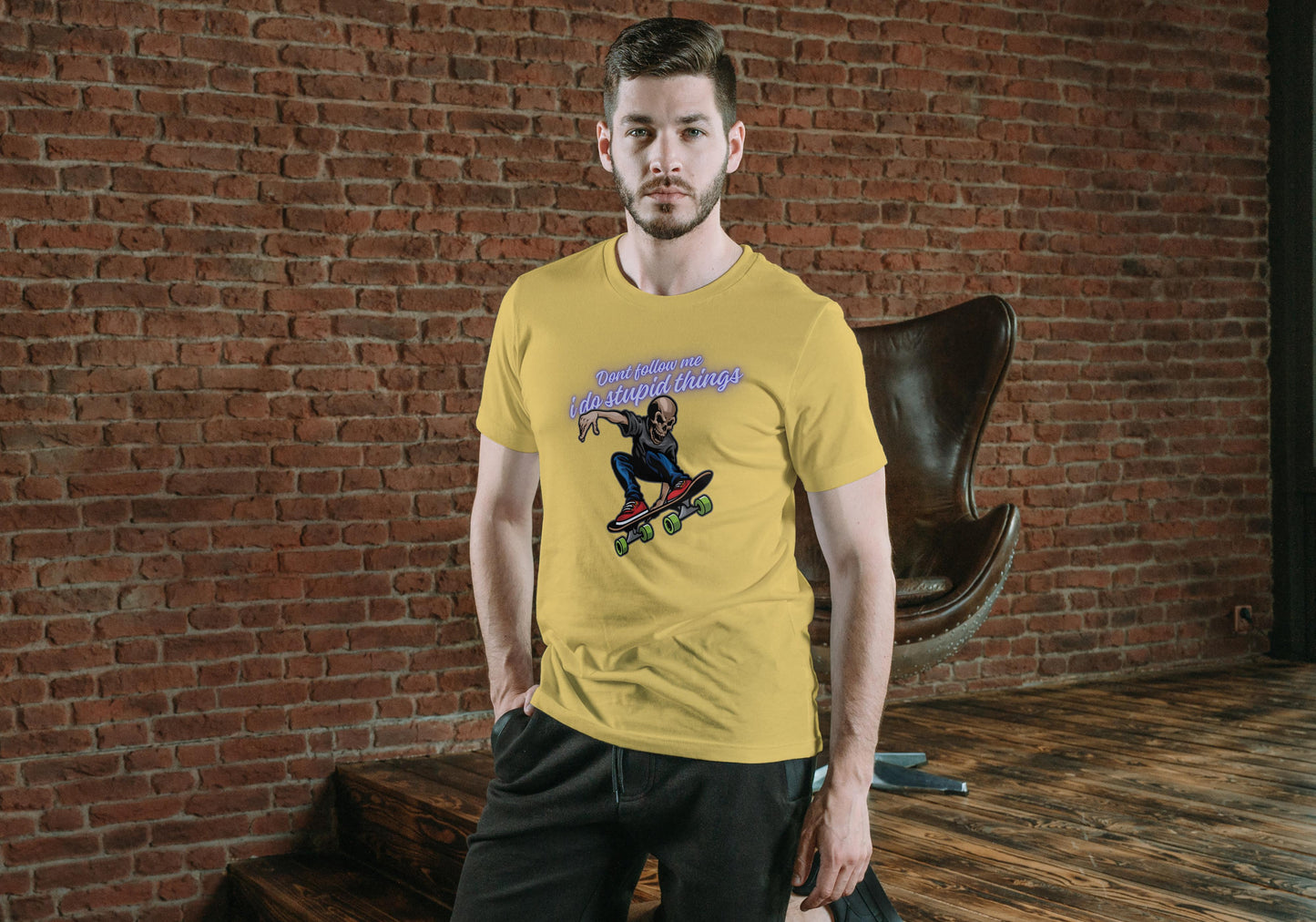 Men's Do Stupid Things T-shirt Yellow by ZealforTee