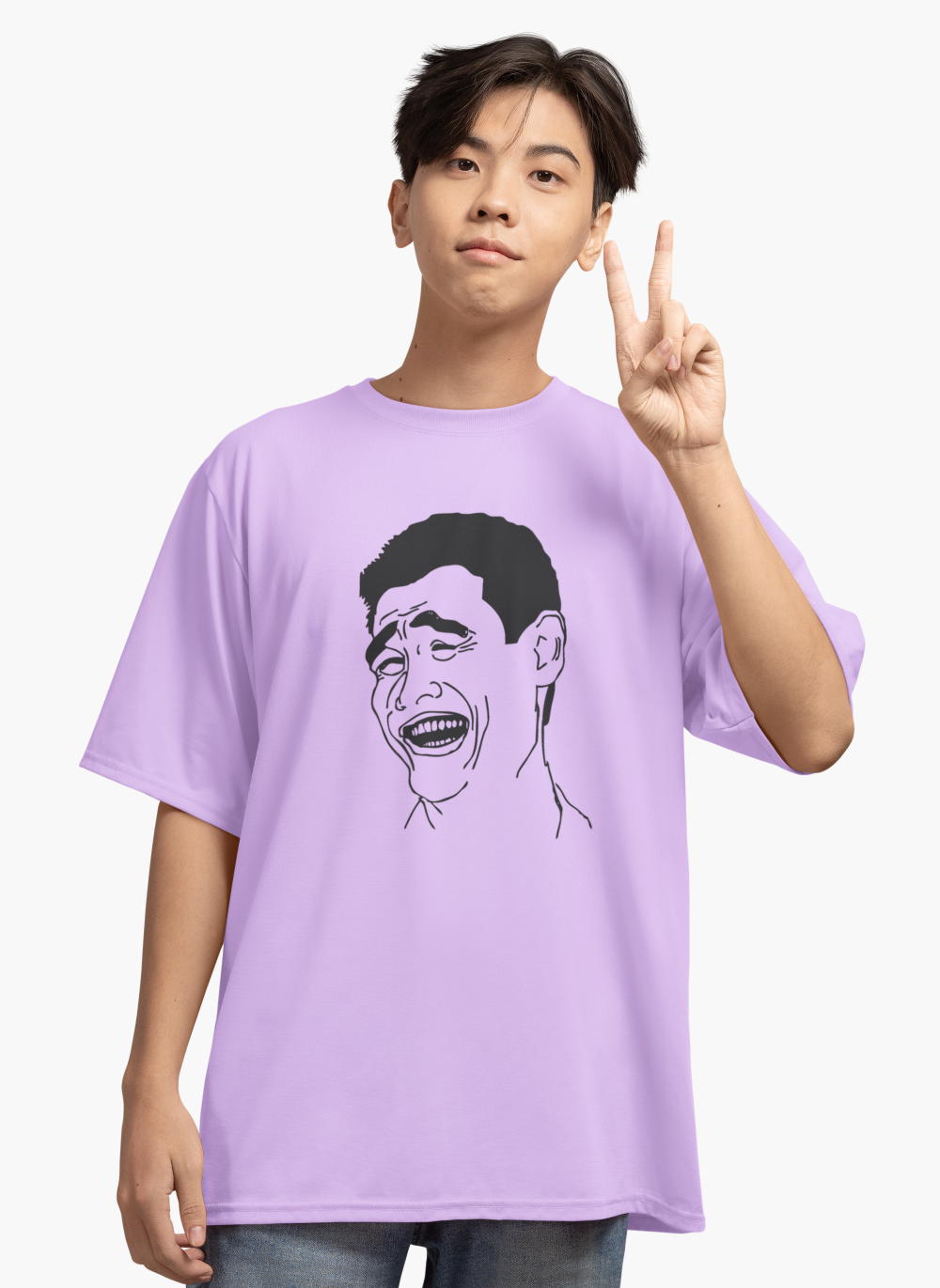 Men's Meme Face T-Shirt Iris Lavender by ZealforTee