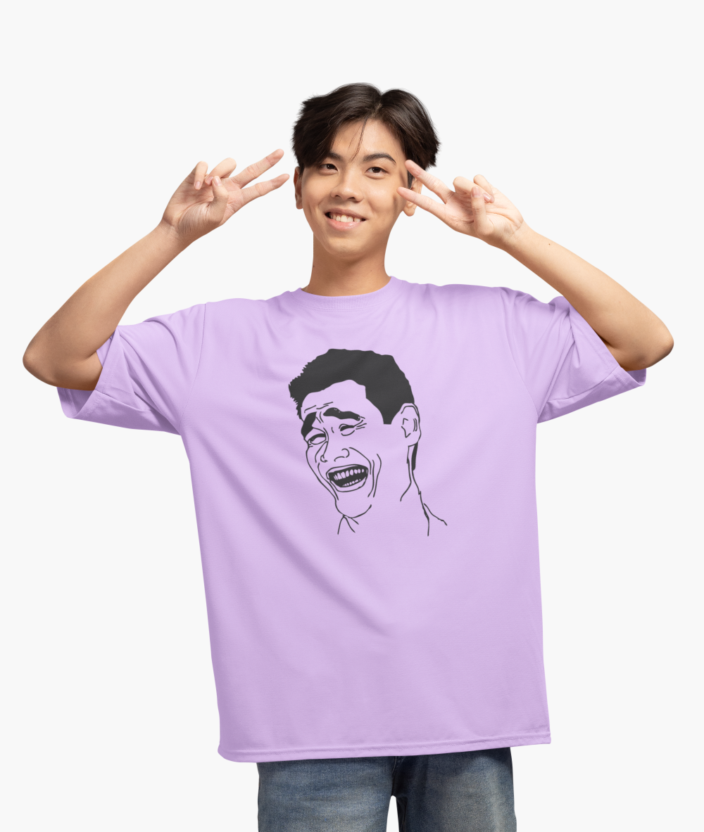 Men's Meme Face T-Shirt Iris Lavender by ZealforTee