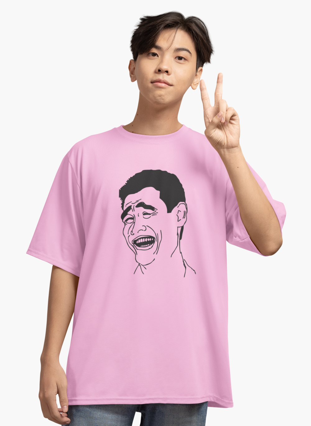 Men's Meme Face T-Shirt Pink by ZealforTee