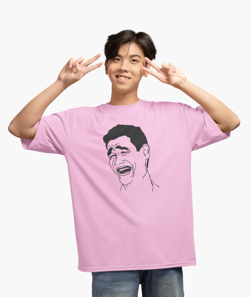 Men's Meme Face T-Shirt Pink by ZealforTee