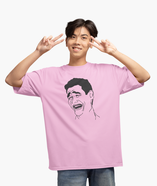 Men's Meme Face T-Shirt Pink by ZealforTee