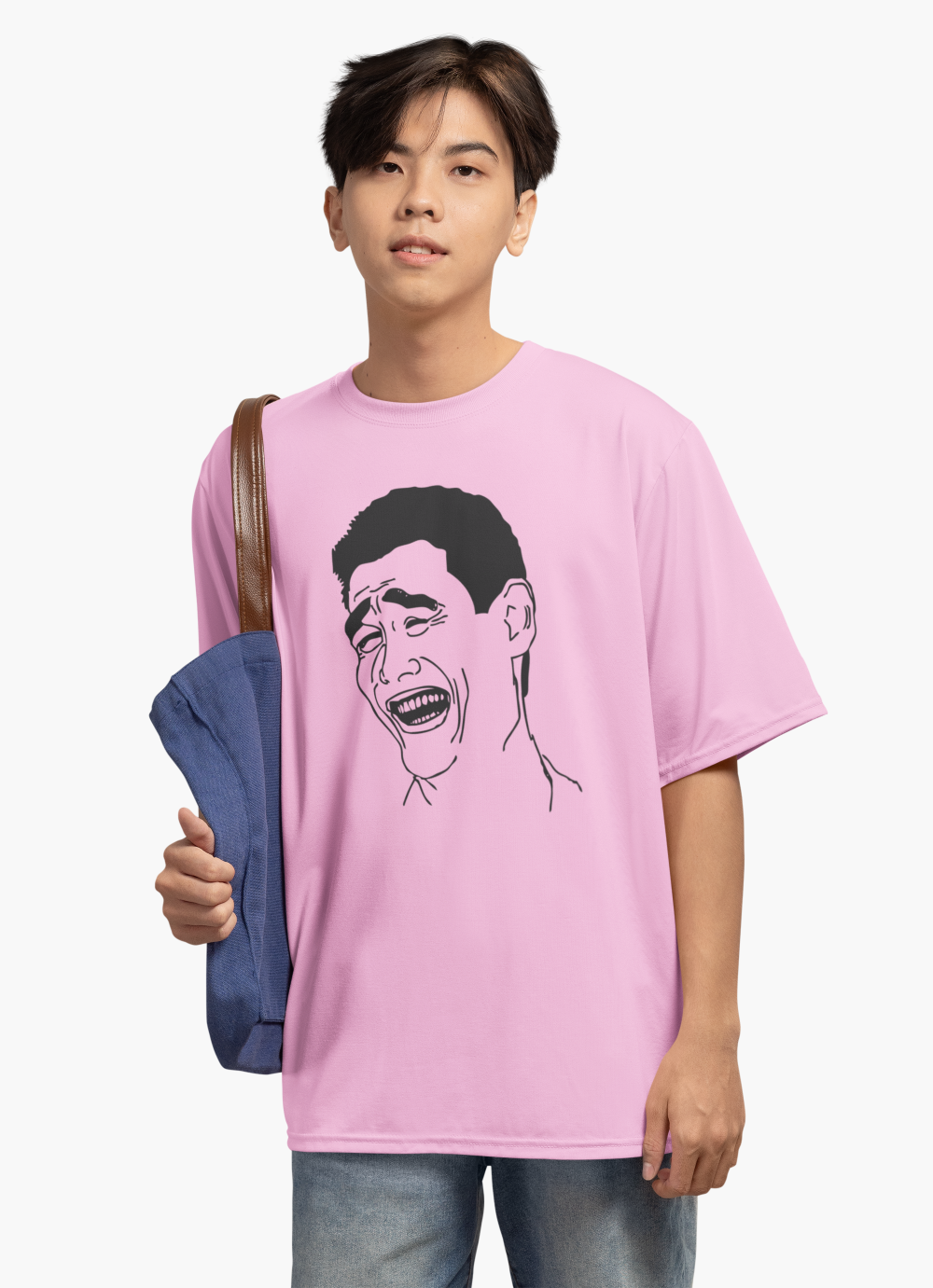 Men's Meme Face T-Shirt Pink by ZealforTee