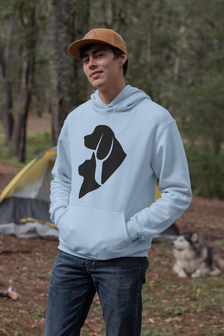 Men's Kitty and Mutt Hoodie Sweatshirt Red by ZealforTee