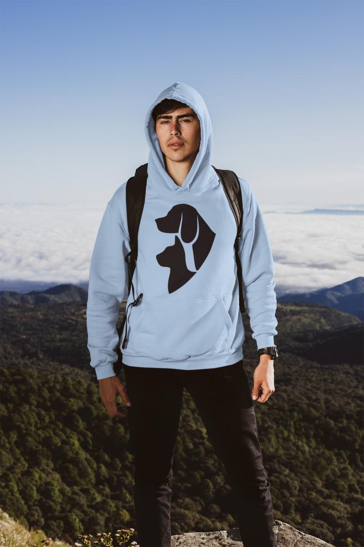 Men's Kitty and Mutt Hoodie Sweatshirt White by ZealforTee