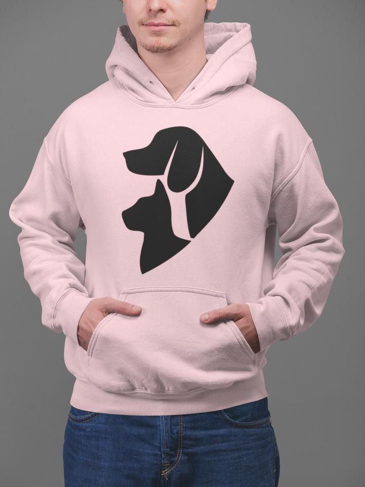 Men's Kitty and Mutt Hoodie Sweatshirt Baby Blue by ZealforTee