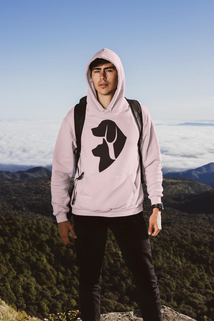 Men's Kitty and Mutt Hoodie Sweatshirt Red by ZealforTee