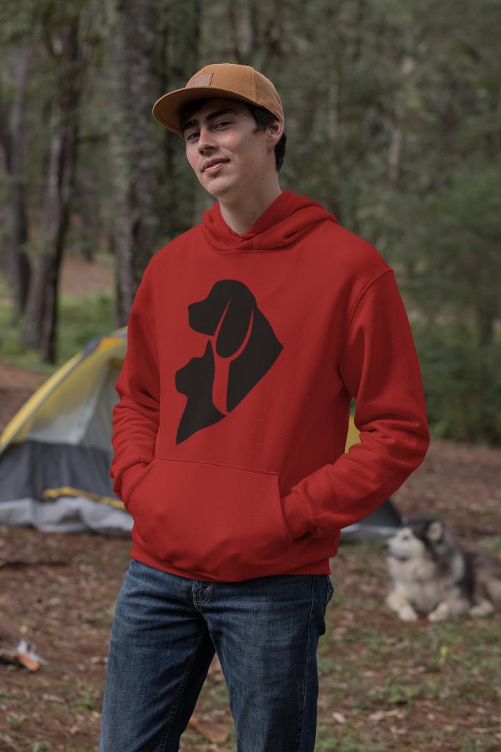 Men's Kitty and Mutt Hoodie Sweatshirt Mustard Yellow by ZealforTee