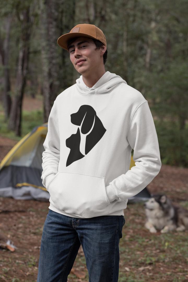 Men's Kitty and Mutt Hoodie Sweatshirt Lavender by ZealforTee