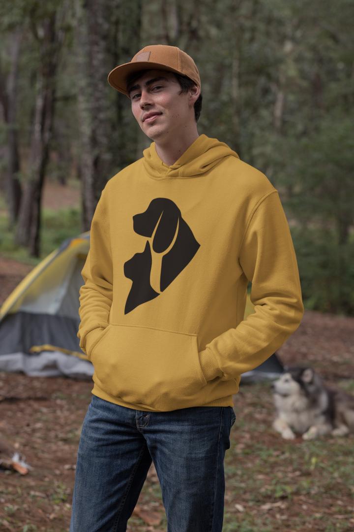 Men's Kitty and Mutt Hoodie Sweatshirt White by ZealforTee