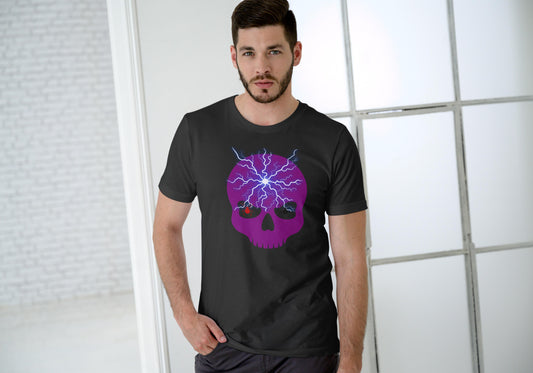 Men's Vision Skull T-shirt Black by ZealforTee
