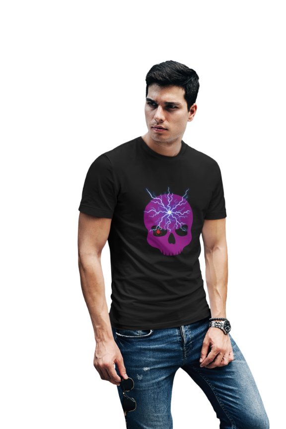 Men's Vision Skull T-shirt Black by ZealforTee