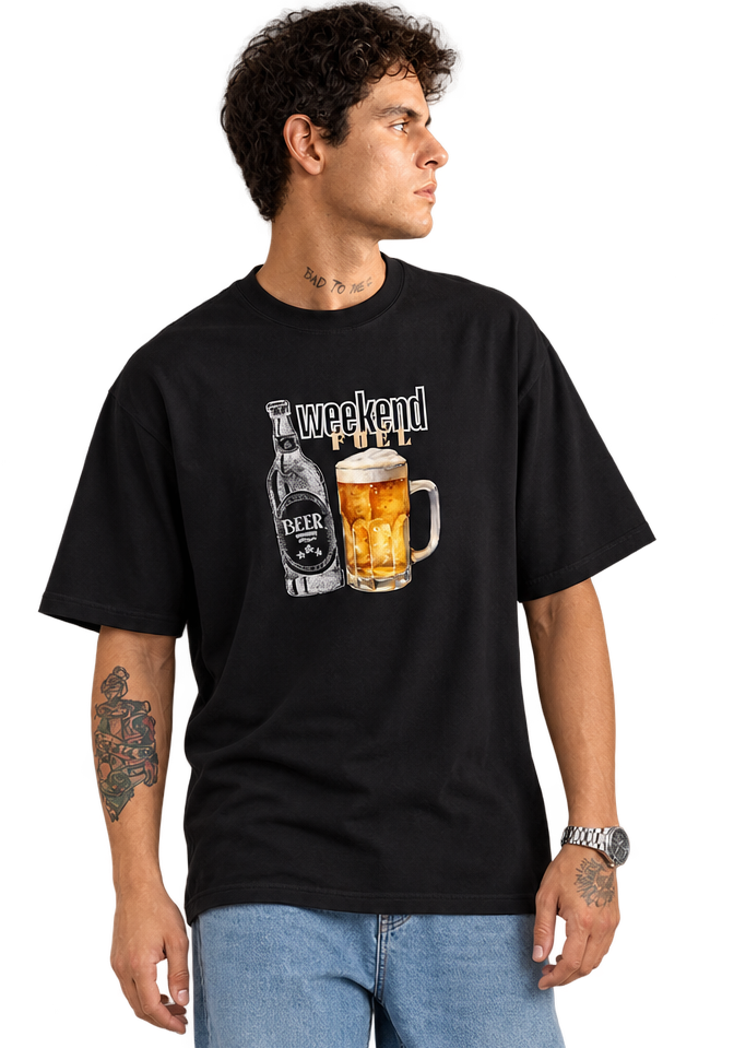 Men Weekend Fuel Oversized Tshirt