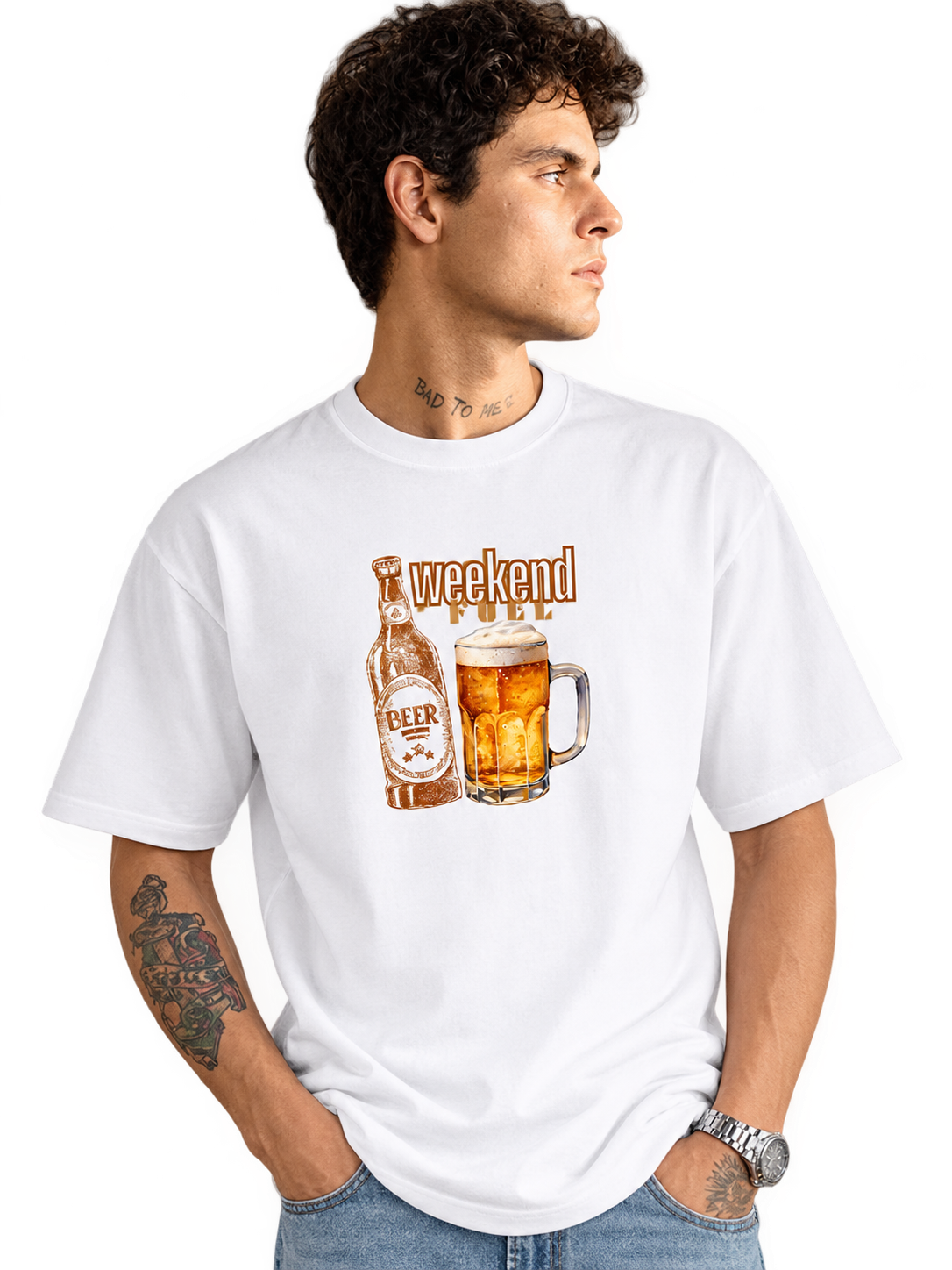 Men Weekend Fuel Oversized Tshirt
