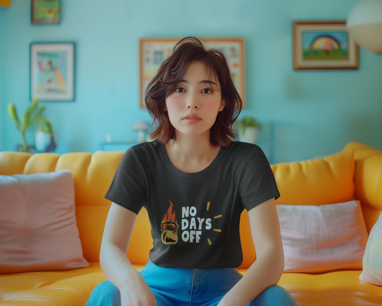 Women's No Days Off T-shirt Black by ZealforTee