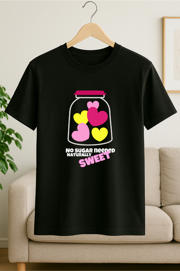 No Sugar Black T-shirt for women by ZealforTee